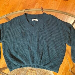 Zara Deep Blue V-Neck Sweater